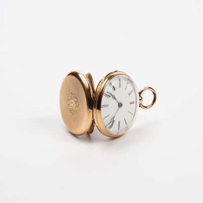 Montre de col en or 750 °/°°, fond guilloché,...