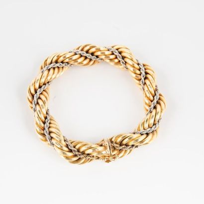 Bracelet à maillons tourbillon deux ors 750°/°°,...