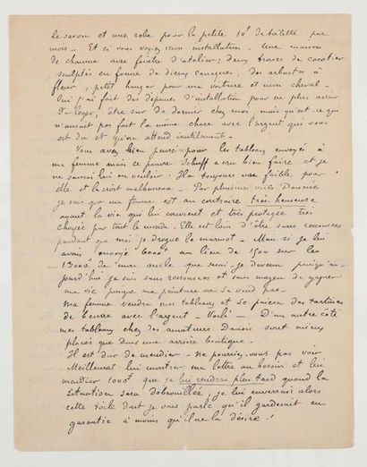 Paul GAUGUIN (1848-1903). Peintre français.
Lettre...