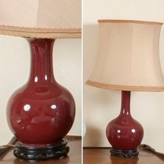 Paire de vases bouteille en céramique émaillée...
