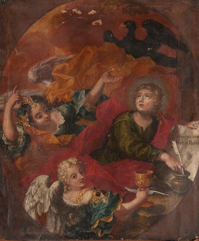 Ecole du XVIIe siècle.
Projet de plafond
Huile...