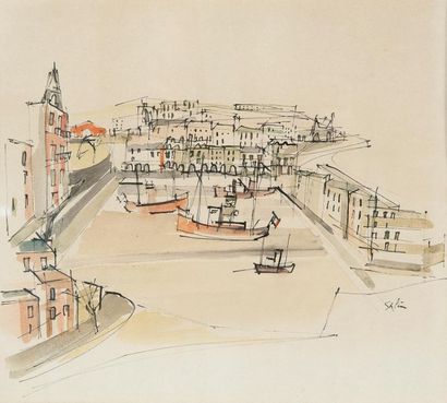 NON VENU - SALIM (1908-2008). 
Port. 
Aquarelle...