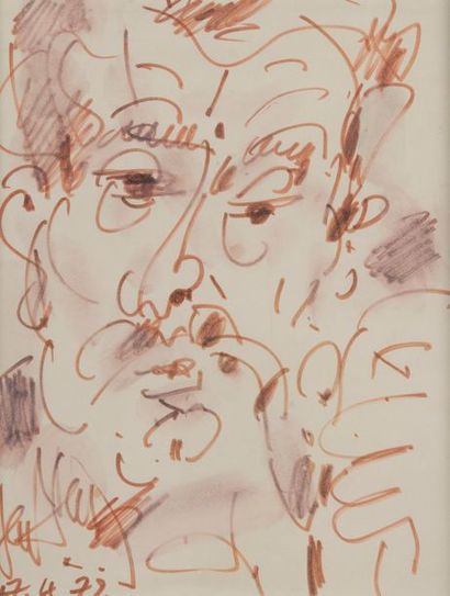 GEN PAUL (1895-1975)
Tête d’homme, 17/4/72
Feutre...