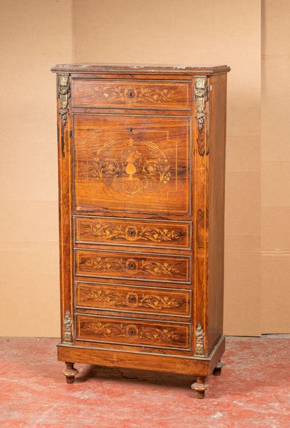 Secrétaire de dame en bois de placage de...