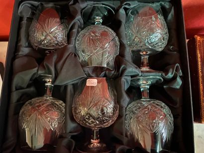 6 verres à cognac en cristal