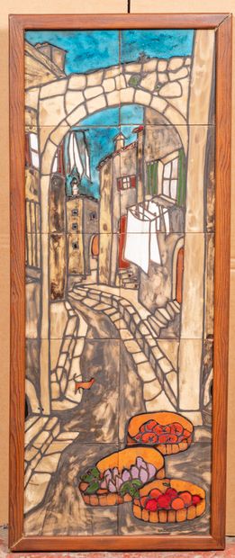 VALLAURIS 

Tableau composé de dix carreaux...