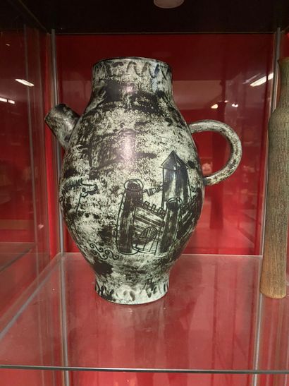 Verseuse en céramique et soliflore raku.