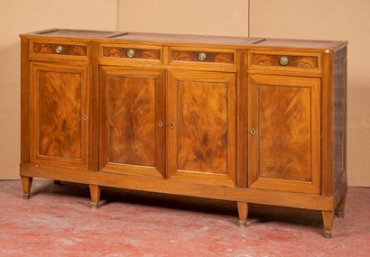 Buffet en enfilade en bois de placage ouvrant...