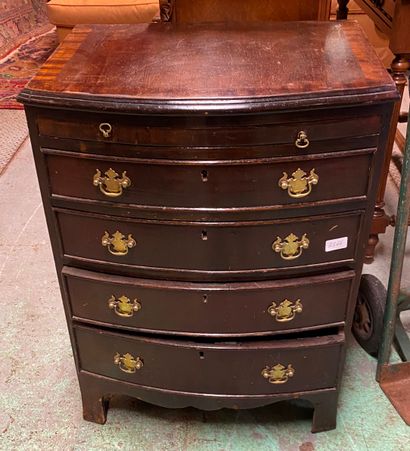 Commode étroite en bois de placage ouvrant...