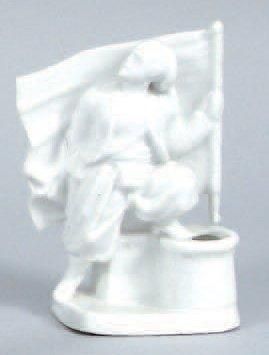 ENCRIER en porcelaine blanche figurant un...