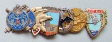 ARTILLERIE - Lot de 7 insignes: 2 du «5ème...