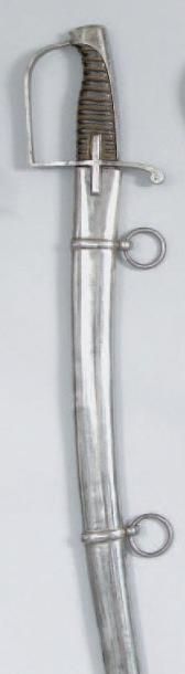SABRE ITALIEN DE CHASSEUR, monture en fer...