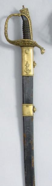 SABRE D'OFFICIER DE MARINE MODELE 1837, monture...