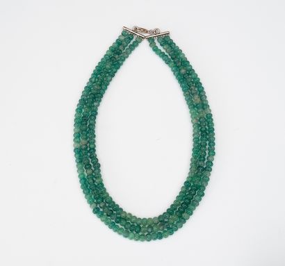 Necklace drapery emeralds treated melon ...