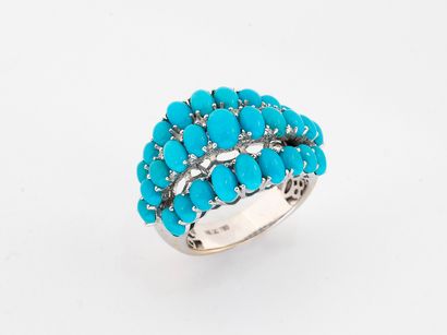 Openwork dome ring in white gold 750 °/°°...