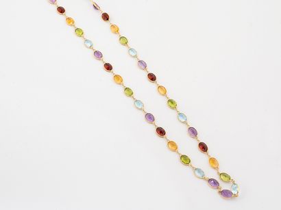 Gold necklace 750 °/°° set with fine stones.
Gross...