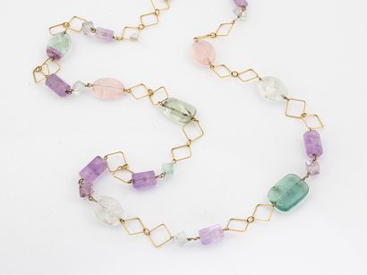 Articulated necklace in gold 750°/°° decorated...