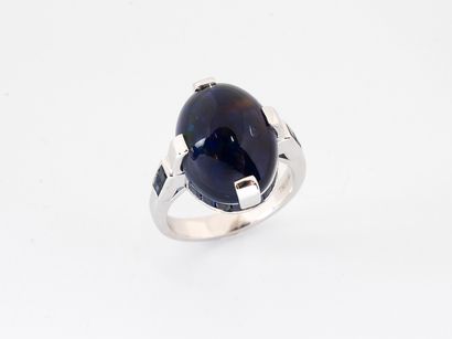 Ring in white gold 750 °/°° decorated with...