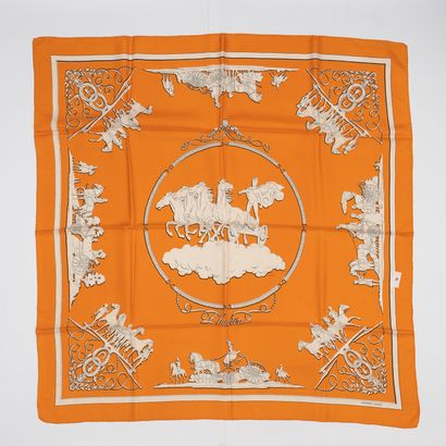 HERMES
Printed silk square
