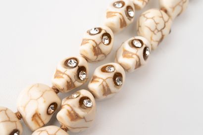 Necklace skulls enhanced with rhinestone...