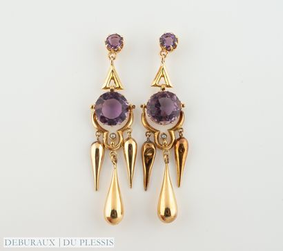 Paire de pendants d'oreilles en or 750°/°°...