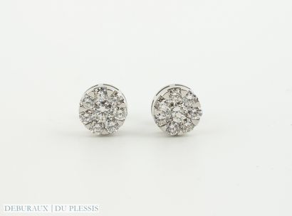 Paire de puces d'oreille en or gris 750°/°°...