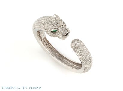 Bracelet PANTHERE en or gris 750°/°°, sertie...