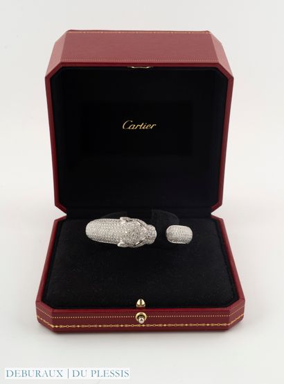 Bracelet PANTHERE en or gris 750°/°°, sertie...