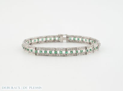 Bracelet ruban articulé en or gris 750°/°°...