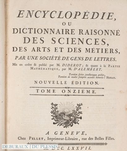 DIDEROT et d'ALEMBERT. Encyclopédie, ou Dictionnaire...