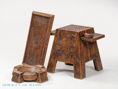 Hans KLEISS (1901-1973)
Lot en bois mouluré...