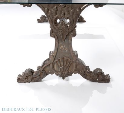 Piètement de table basse en bois plaqué de...