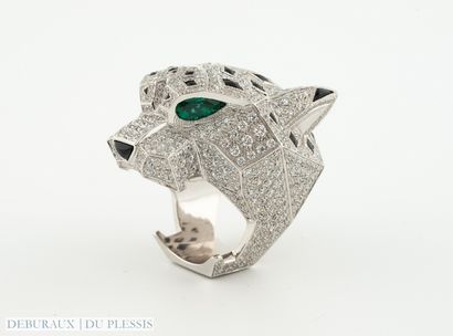 CARTIER
Bague Panthère en or gris 750°/°°...