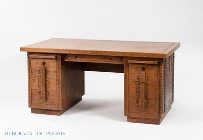 Hans KLEISS (1901-1973)
Bureau plat à caissons...