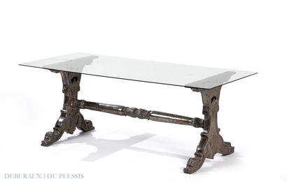 Piètement de table basse en bois plaqué de...