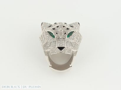 CARTIER
Bague Panthère en or gris 750°/°°...