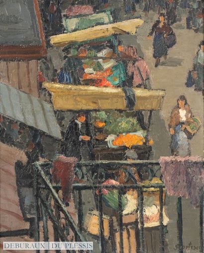 Paul SCORTESCO
(1895-1976)
Marché vu du balcon
Huile...