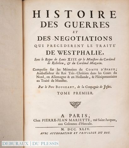 BOUGEANT (Père). Histoire des guerres et...