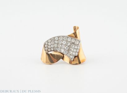 Clip de revers Tank en or 750°/°° et platine...
