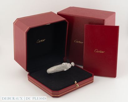 Bracelet PANTHERE en or gris 750°/°°, sertie...