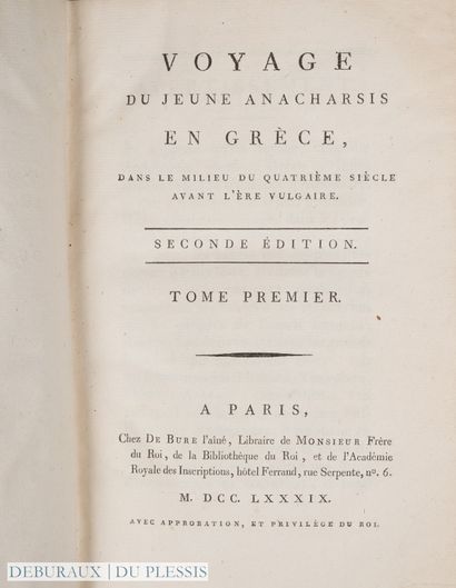 [BARTHÉLÉMY]. Voyage du jeune Anacharsis...