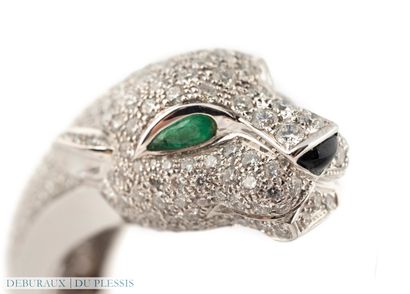 Bracelet PANTHERE en or gris 750°/°°, sertie...