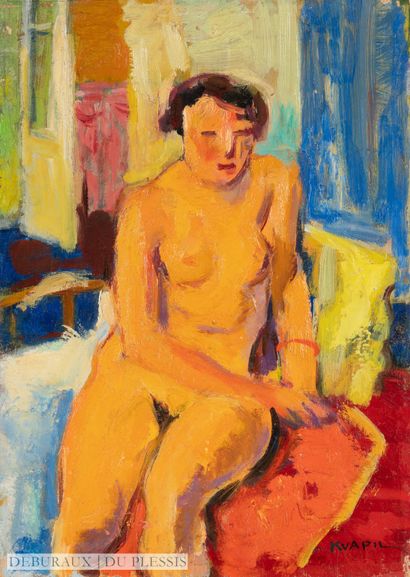 Charles KVAPIL (1884-1957)
Seated Nude
Oil...
