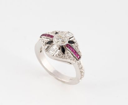 Flower ring in 750°/°° white gold set with...