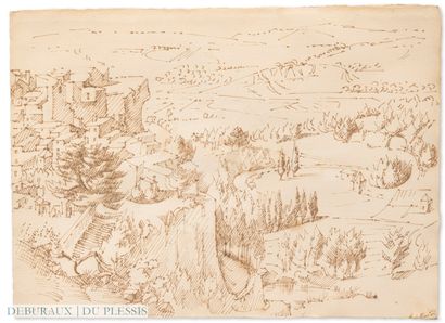 André LHOTE (1885-1962)
Mirmande 
Sepia ink
Signed...