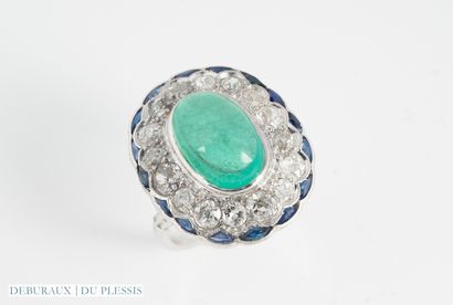 Ring in 750°/°° white gold and platinum set...