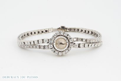 Ladies' watch bracelet in 750°/°° white gold...