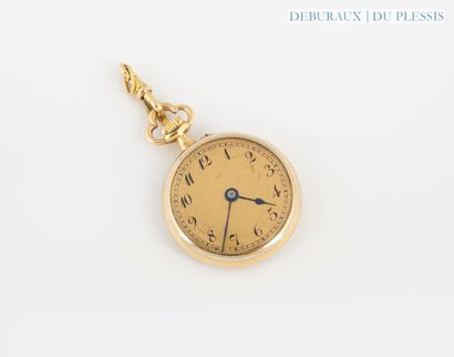Guilloché 750°/°° enameled gold collar watch,...
