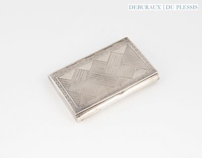 German silver 800°/°° rectangular snuffbox...