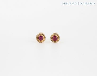 Pair of earrings in 750°/°° gold set with...